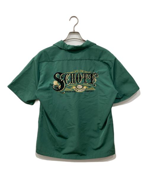Schott（ショット）Schott (ショット) ローズ刺繍オープンカラーシャツ グリーン サイズ:Mの古着・服飾アイテム
