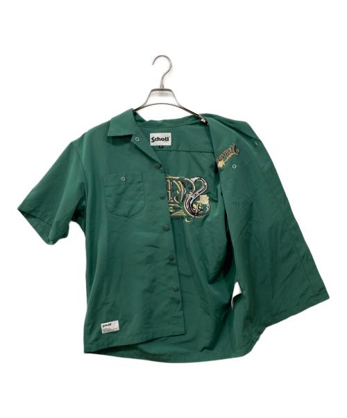Schott（ショット）Schott (ショット) ローズ刺繍オープンカラーシャツ グリーン サイズ:Mの古着・服飾アイテム
