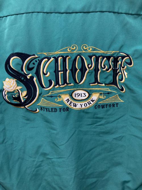 Schott（ショット）Schott (ショット) ローズ刺繍オープンカラーシャツ グリーン サイズ:Mの古着・服飾アイテム
