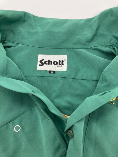 Schott（ショット）Schott (ショット) ローズ刺繍オープンカラーシャツ グリーン サイズ:Mの古着・服飾アイテム