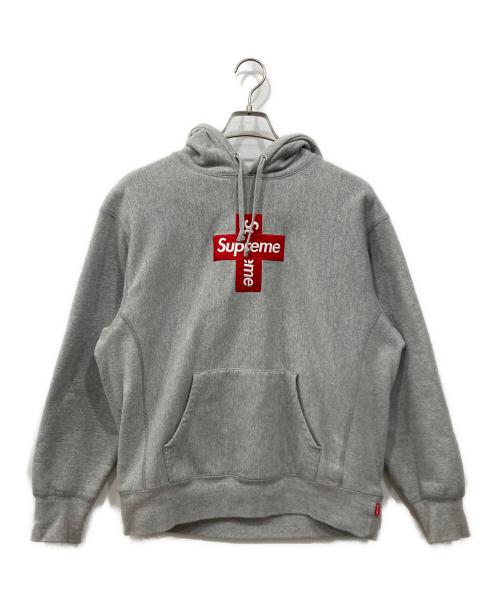 SUPREME（シュプリーム）Supreme (シュプリーム) クロス ボックスロゴ フーデッド スウェット シャツ グレー サイズ:Sの古着・服飾アイテム