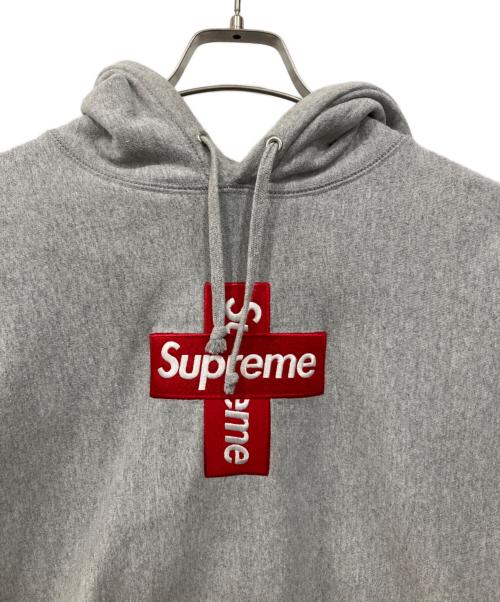 SUPREME（シュプリーム）Supreme (シュプリーム) クロス ボックスロゴ フーデッド スウェット シャツ グレー サイズ:Sの古着・服飾アイテム
