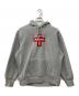 Supreme（シュプリーム）の古着「クロス ボックスロゴ フーデッド スウェット シャツ」｜グレー