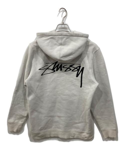 stussy（ステューシー）stussy (ステューシー) ロゴプルオーバーパーカー グレー サイズ:Mの古着・服飾アイテム