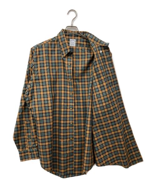 BROOKS BROTHERS（ブルックスブラザーズ）BROOKS BROTHERS (ブルックスブラザーズ) ボタンダウンシャツ ベージュ×グリーン サイズ:Lの古着・服飾アイテム