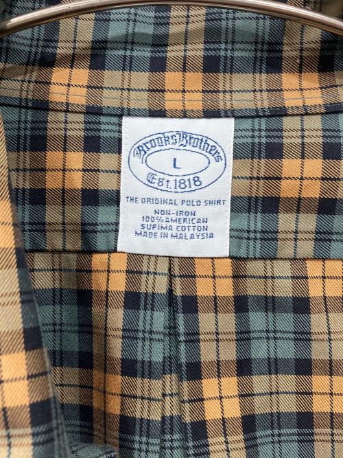 BROOKS BROTHERS（ブルックスブラザーズ）BROOKS BROTHERS (ブルックスブラザーズ) ボタンダウンシャツ ベージュ×グリーン サイズ:Lの古着・服飾アイテム