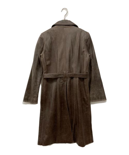 GUESS（ゲス）GUESS (ゲス) レザートレンチコート ブラウン サイズ:Sの古着・服飾アイテム