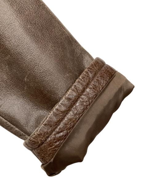 GUESS（ゲス）GUESS (ゲス) レザートレンチコート ブラウン サイズ:Sの古着・服飾アイテム