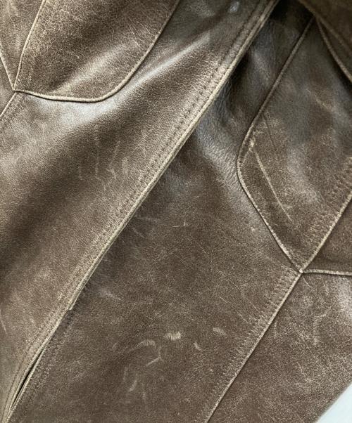 GUESS（ゲス）GUESS (ゲス) レザートレンチコート ブラウン サイズ:Sの古着・服飾アイテム