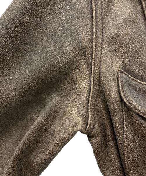 GUESS（ゲス）GUESS (ゲス) レザートレンチコート ブラウン サイズ:Sの古着・服飾アイテム