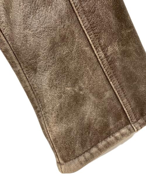 GUESS（ゲス）GUESS (ゲス) レザートレンチコート ブラウン サイズ:Sの古着・服飾アイテム