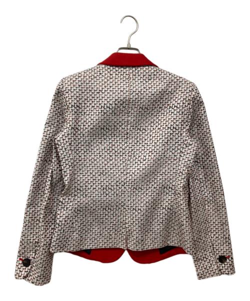 EMPORIO ARMANI（エンポリオアルマーニ）EMPORIO ARMANI (エンポリオアルマーニ) 3Bジャケット レッド×ホワイト サイズ:40の古着・服飾アイテム