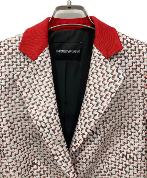 EMPORIO ARMANI（エンポリオアルマーニ）EMPORIO ARMANI (エンポリオアルマーニ) 3Bジャケット レッド×ホワイト サイズ:40の古着・服飾アイテム