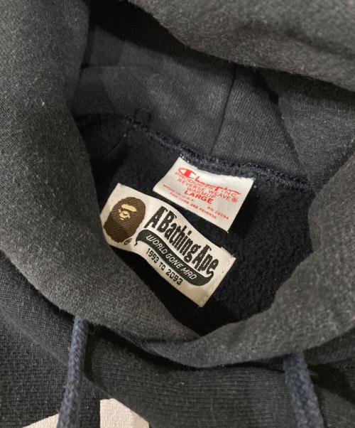 A BATHING APE（ア ベイシング エイプ）A BATHING APE (ア ベイシング エイプ) Champion (チャンピオン) リバースウィーブパーカー ネイビー サイズ:Lの古着・服飾アイテム