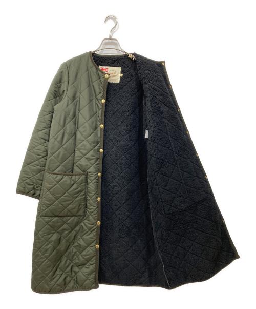 Traditional Weatherwear（トラディショナルウェザーウェア）Traditional Weatherwear (トラディショナルウェザーウェア) ARKLEY LONG(アークリー ロング) キルティングコート カーキ サイズ:36の古着・服飾アイテム
