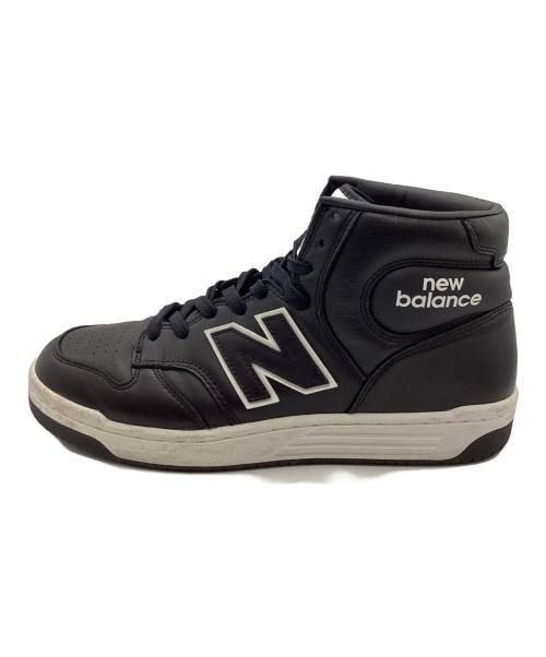 NEW BALANCE（ニューバランス）NEW BALANCE (ニューバランス) レザーハイカットスニーカー ブラック サイズ:27ｃｍの古着・服飾アイテム