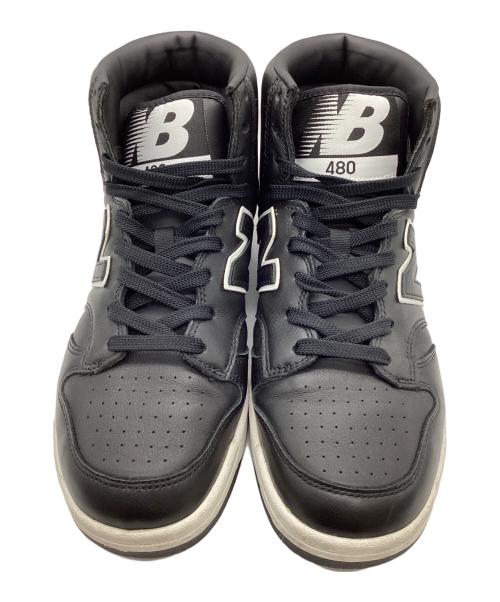NEW BALANCE（ニューバランス）NEW BALANCE (ニューバランス) レザーハイカットスニーカー ブラック サイズ:27ｃｍの古着・服飾アイテム