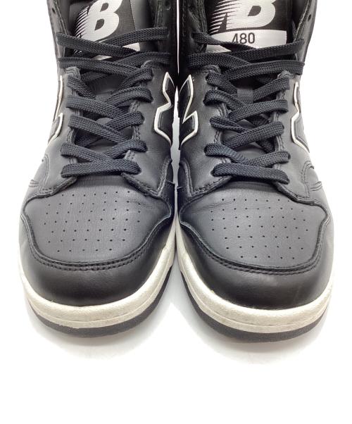 NEW BALANCE（ニューバランス）NEW BALANCE (ニューバランス) レザーハイカットスニーカー ブラック サイズ:27ｃｍの古着・服飾アイテム