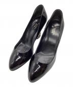 GUCCIグッチ）の古着「エナメル ハラコ ヒールパンプス」｜ブラック