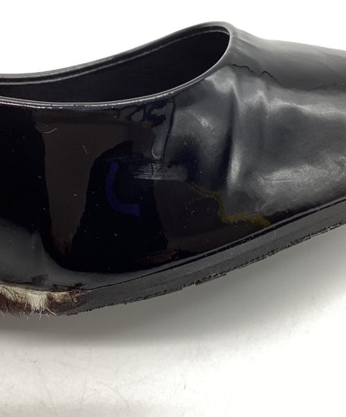 GUCCI（グッチ）GUCCI (グッチ) エナメル ハラコ ヒールパンプス ブラック サイズ:37 1/2の古着・服飾アイテム