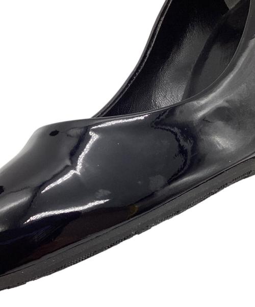 GUCCI（グッチ）GUCCI (グッチ) エナメル ハラコ ヒールパンプス ブラック サイズ:37 1/2の古着・服飾アイテム