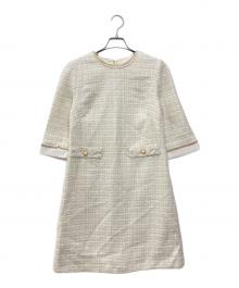 Apuweiser-riche（アプワイザーリッシェ）の古着「ツイードパールワンピース」｜アイボリー