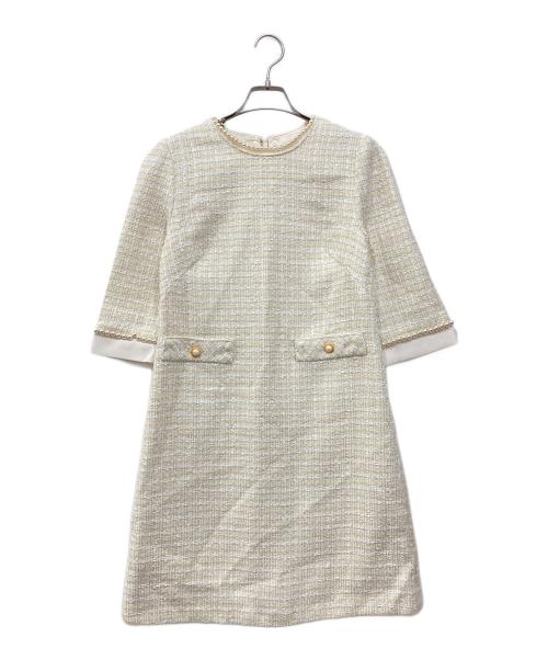 Apuweiser-riche（アプワイザーリッシェ）Apuweiser-riche (アプワイザーリッシェ) ツイードパールワンピース アイボリー サイズ:1の古着・服飾アイテム