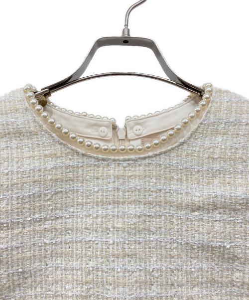 Apuweiser-riche（アプワイザーリッシェ）Apuweiser-riche (アプワイザーリッシェ) ツイードパールワンピース アイボリー サイズ:1の古着・服飾アイテム