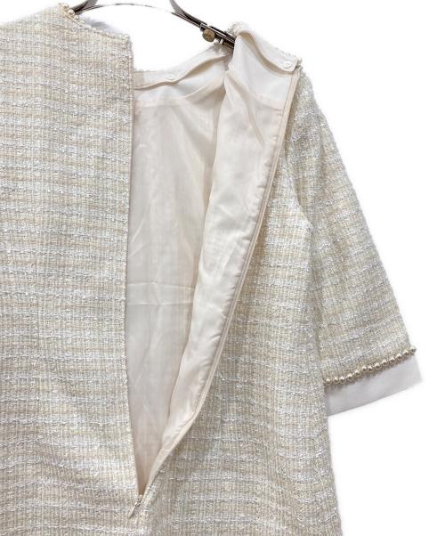 Apuweiser-riche（アプワイザーリッシェ）Apuweiser-riche (アプワイザーリッシェ) ツイードパールワンピース アイボリー サイズ:1の古着・服飾アイテム