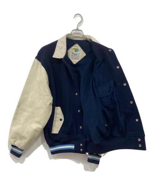 CLUB GALLERY（クラブ ギャラリー）CLUB GALLERY (クラブ ギャラリー) レザー切替ジャケット ネイビー サイズ:LLの古着・服飾アイテム