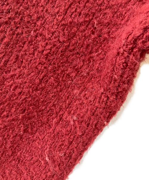 Matin Kim（マーティン・キム）Matin Kim (マーティン・キム) ロゴニットジャケット ホワイト×レッド サイズ: Freeの古着・服飾アイテム