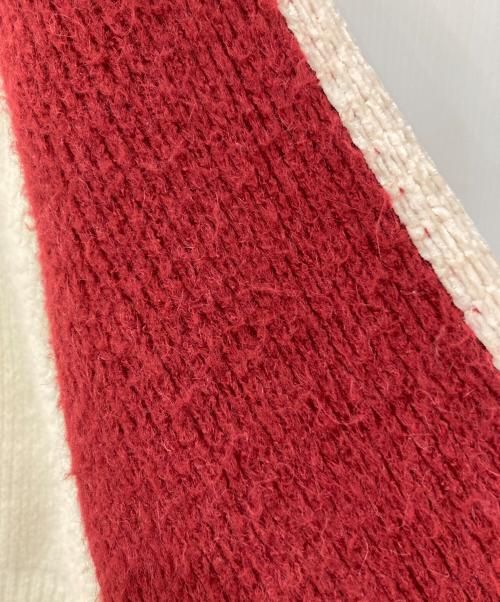 Matin Kim（マーティン・キム）Matin Kim (マーティン・キム) ロゴニットジャケット ホワイト×レッド サイズ: Freeの古着・服飾アイテム