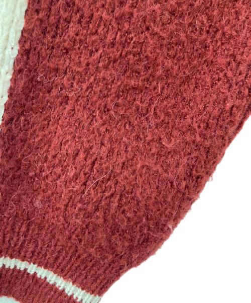 Matin Kim（マーティン・キム）Matin Kim (マーティン・キム) ロゴニットジャケット ホワイト×レッド サイズ: Freeの古着・服飾アイテム