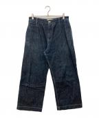STUDIO NICHOLSONスタジオ ニコルソン）の古着「ワイド ストレート デニムパンツ」｜インディゴ