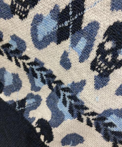 MARK&LONA（マークアンドロナ）MARK&LONA (マークアンドロナ) レオパード柄タートルネックニット ブルー サイズ:Sの古着・服飾アイテム