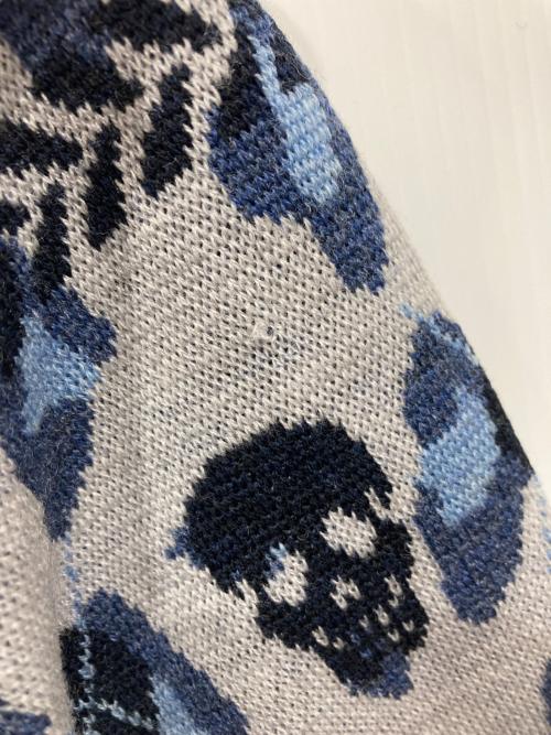 MARK&LONA（マークアンドロナ）MARK&LONA (マークアンドロナ) レオパード柄タートルネックニット ブルー サイズ:Sの古着・服飾アイテム