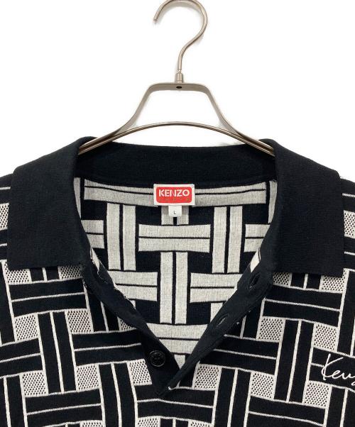 KENZO（ケンゾー）KENZO (ケンゾー) ポロシャツ ブラック×ホワイト サイズ:Lの古着・服飾アイテム