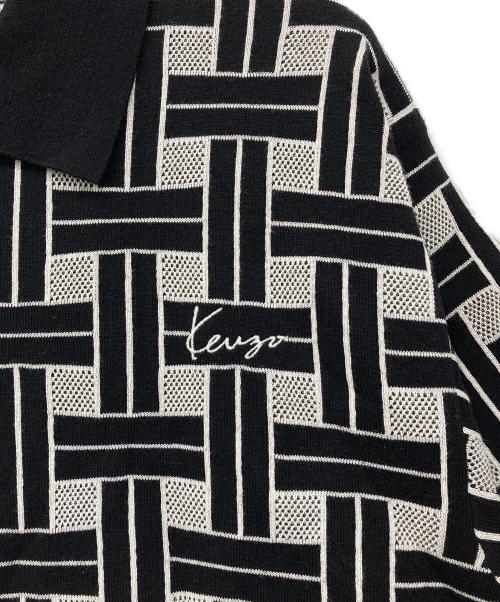 KENZO（ケンゾー）KENZO (ケンゾー) ポロシャツ ブラック×ホワイト サイズ:Lの古着・服飾アイテム