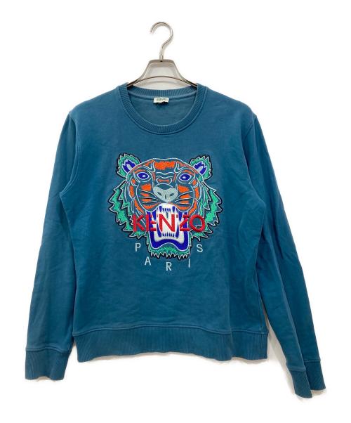 KENZO（ケンゾー）KENZO (ケンゾー) タイガー刺繍スウェット ブルー サイズ:Lの古着・服飾アイテム