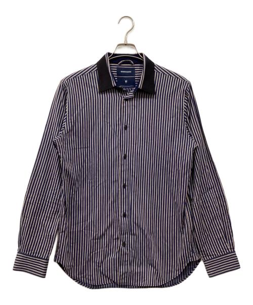 MIHARA YASUHIRO（ミハラヤスヒロ）MIHARA YASUHIRO (ミハラヤスヒロ) ストライプシャツ ネイビー サイズ:50の古着・服飾アイテム
