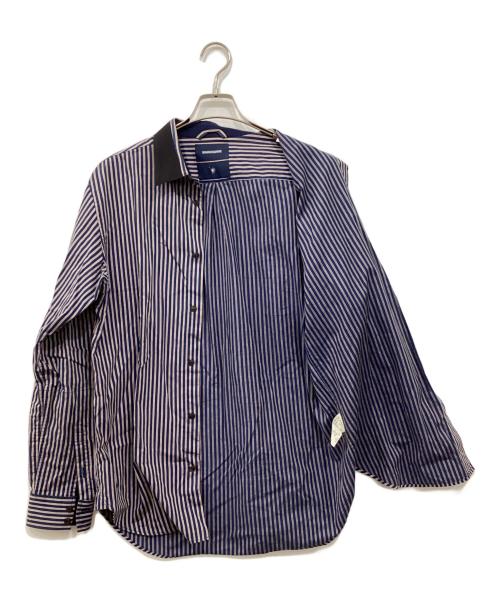 MIHARA YASUHIRO（ミハラヤスヒロ）MIHARA YASUHIRO (ミハラヤスヒロ) ストライプシャツ ネイビー サイズ:50の古着・服飾アイテム