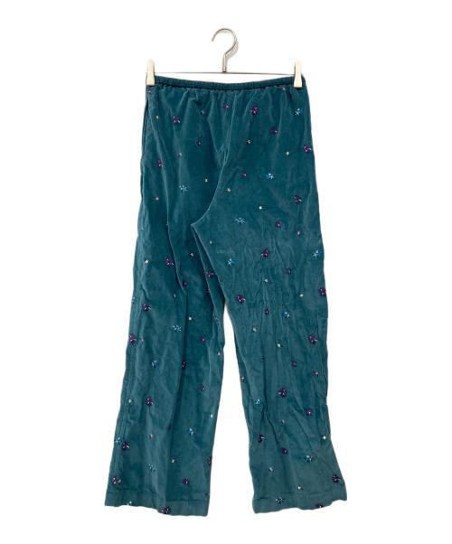 BEAUTY&YOUTH（ビューティーアンドユース）BEAUTY&YOUTH (ビューティーアンドユース) エンブロイダリー イージーパンツ グリーン サイズ:Mの古着・服飾アイテム