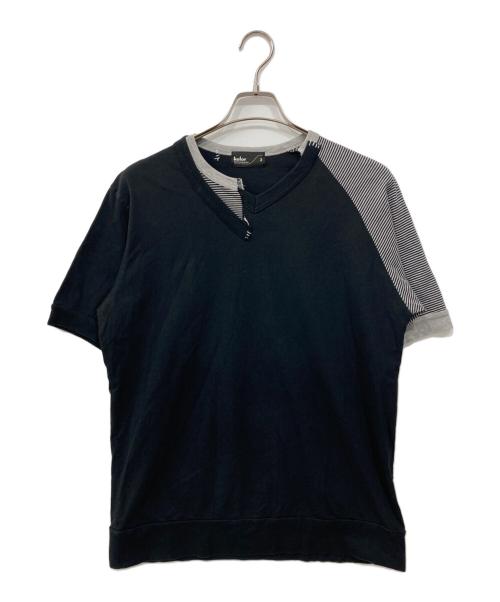 KOLOR（カラー）KOLOR (カラー) ドッキングTシャツ ブラック サイズ:3の古着・服飾アイテム