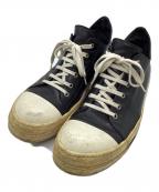 RICK OWENSリックオウエンス）の古着「ラモーンズレザースニーカー」｜ブラック