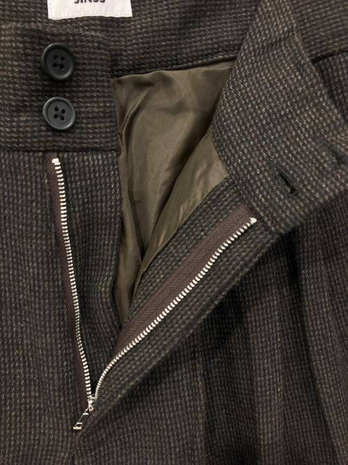 SINSS（シンス）SINSS (シンス) ツイード3タックワイドスラックス ブラウン サイズ:MEDIUMの古着・服飾アイテム