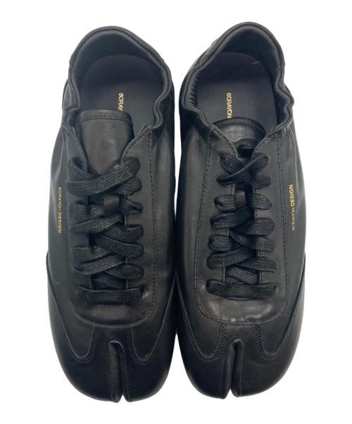 6CRAYON DESIGN（シックスクレヨン）6CRAYON DESIGN (シックスクレヨン) タビレザースリッポンスニーカー ブラック サイズ:EUR42の古着・服飾アイテム