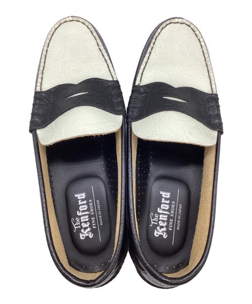 THE KENFORD（ケンフォード）The Kenford (ケンフォード) ペイズリーバイカラーローファー ブラック×ホワイト サイズ:25.5cmの古着・服飾アイテム