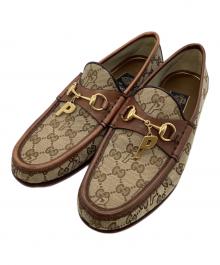 GUCCI×PALACE（グッチ×パレス）の古着「Pチャーム ホースビットローファー」｜ベージュ