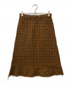 tricot COMME des GARCONSトリココムデギャルソン）の古着「ウールチェックスカート」｜ブラウン