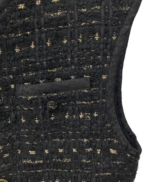 sirin（シリン）sirin (シリン) ツイードジレ ブラック サイズ:Sの古着・服飾アイテム